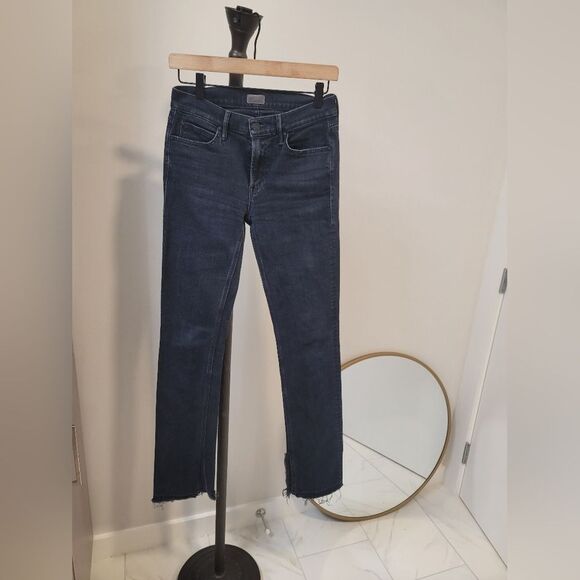 Mother The Rascal Slit Undone Hem in Storm Clouds  Mid Rise Jeans Size 27 - Picture 1 of 10